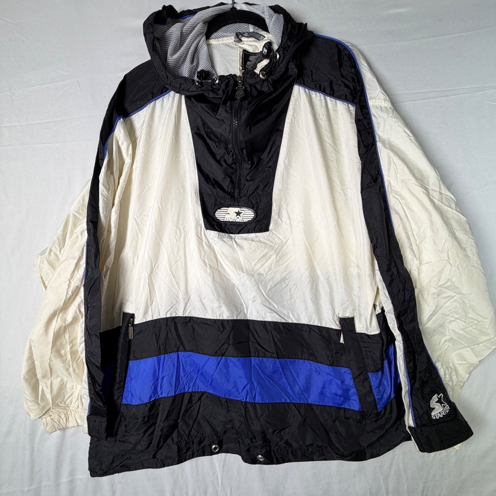 Vintage Starter Pullover Windbreaker Jacket Colorblock 90s Streetwear Sz XL